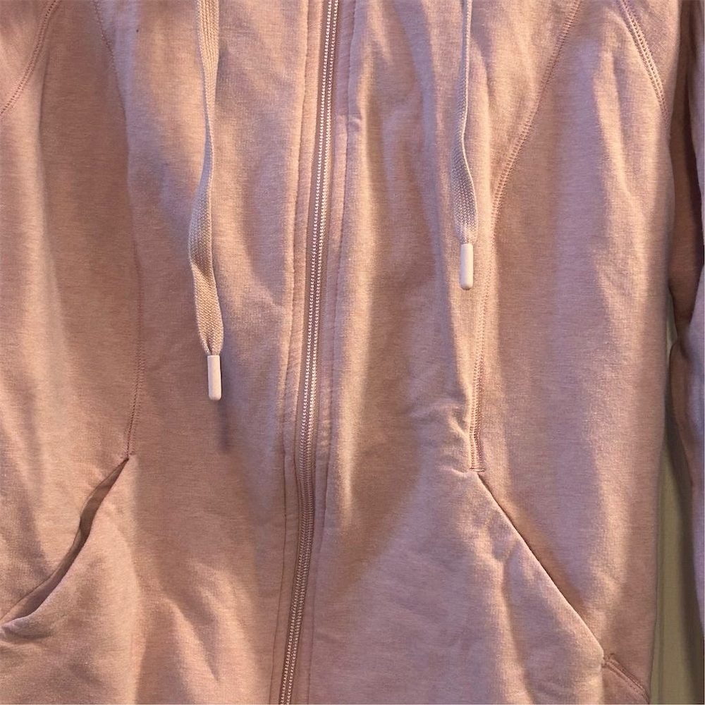 Zella Women's M Pink Ruched Long Sleeve Zip Front Hoodie Jacket - Picture 5 of 13
